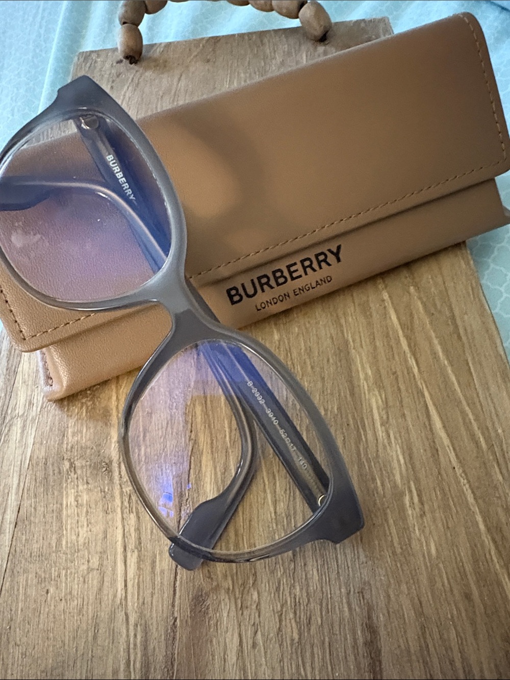 Burberry B 2332 3910 Translucent Grey Eyeglasses 52-17-140 With Original Case